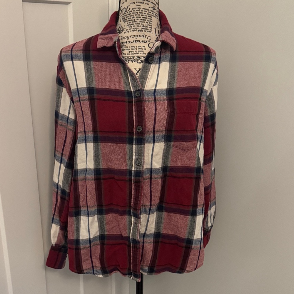 Old Navy Red Plaid Button Down Shirt